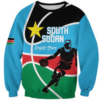 South Sudan Basketball Custom Sweatshirt Come On Bright Stars - Wonder Print Shop
