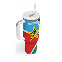 South Sudan Basketball Custom Tumbler With Handle Come On Bright Stars - Wonder Print Shop