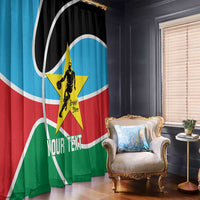 South Sudan Basketball Custom Window Curtain Come On Bright Stars - Wonder Print Shop