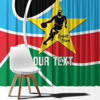 South Sudan Basketball Custom Window Curtain Come On Bright Stars - Wonder Print Shop