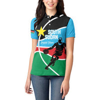 South Sudan Basketball Custom Women Polo Shirt Come On Bright Stars - Wonder Print Shop