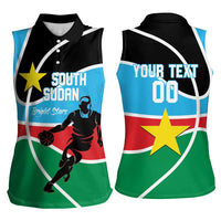 South Sudan Basketball Custom Women Sleeveless Polo Shirt Come On Bright Stars - Wonder Print Shop