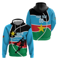 South Sudan Basketball Custom Zip Hoodie Come On Bright Stars - Wonder Print Shop