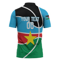 South Sudan Basketball Custom Zipper Polo Shirt Come On Bright Stars - Wonder Print Shop