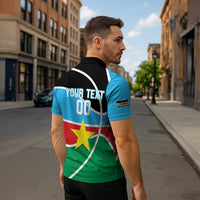 South Sudan Basketball Custom Zipper Polo Shirt Come On Bright Stars - Wonder Print Shop