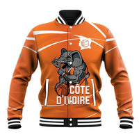 Ivory Coast Basketball Custom Baseball Jacket Allez Les Elephants - Wonder Print Shop