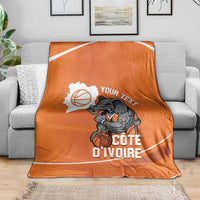 Ivory Coast Basketball Custom Blanket Allez Les Elephants - Wonder Print Shop