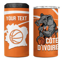Ivory Coast Basketball Custom 4 in 1 Can Cooler Tumbler Allez Les Elephants - Wonder Print Shop