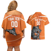 Ivory Coast Basketball Custom Couples Matching Off Shoulder Short Dress and Hawaiian Shirt Allez Les Elephants - Wonder Print Shop