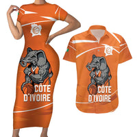 Ivory Coast Basketball Custom Couples Matching Short Sleeve Bodycon Dress and Hawaiian Shirt Allez Les Elephants - Wonder Print Shop
