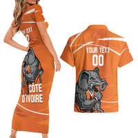 Ivory Coast Basketball Custom Couples Matching Short Sleeve Bodycon Dress and Hawaiian Shirt Allez Les Elephants - Wonder Print Shop