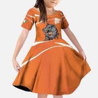 Ivory Coast Basketball Custom Family Matching Long Sleeve Bodycon Dress and Hawaiian Shirt Allez Les Elephants - Wonder Print Shop