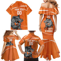 Ivory Coast Basketball Custom Family Matching Mermaid Dress and Hawaiian Shirt Allez Les Elephants - Wonder Print Shop