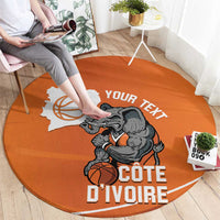 Ivory Coast Basketball Custom Round Carpet Allez Les Elephants - Wonder Print Shop