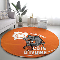 Ivory Coast Basketball Custom Round Carpet Allez Les Elephants - Wonder Print Shop