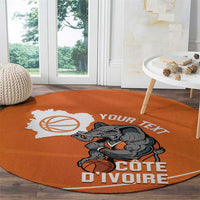 Ivory Coast Basketball Custom Round Carpet Allez Les Elephants - Wonder Print Shop