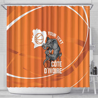 Ivory Coast Basketball Custom Shower Curtain Allez Les Elephants - Wonder Print Shop