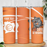 Ivory Coast Basketball Custom Skinny Tumbler Allez Les Elephants - Wonder Print Shop