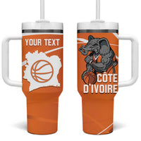 Ivory Coast Basketball Custom Tumbler With Handle Allez Les Elephants - Wonder Print Shop