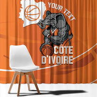 Ivory Coast Basketball Custom Window Curtain Allez Les Elephants - Wonder Print Shop