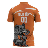 Ivory Coast Basketball Custom Zipper Polo Shirt Allez Les Elephants - Wonder Print Shop
