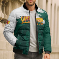Cameroon Basketball Custom Bomber Puffer Jacket Come On Indomitable Lions - Wonder Print Shop