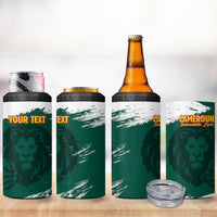 Cameroon Basketball Custom 4 in 1 Can Cooler Tumbler Come On Indomitable Lions - Wonder Print Shop