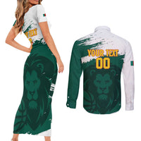 Cameroon Basketball Custom Couples Matching Short Sleeve Bodycon Dress and Long Sleeve Button Shirt Come On Indomitable Lions - Wonder Print Shop