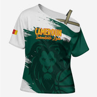 Cameroon Basketball Custom Cross Shoulder Shirt Come On Indomitable Lions - Wonder Print Shop