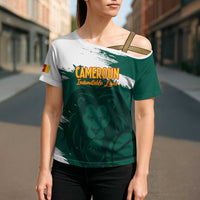 Cameroon Basketball Custom Cross Shoulder Shirt Come On Indomitable Lions - Wonder Print Shop