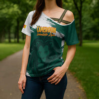 Cameroon Basketball Custom Cross Shoulder Shirt Come On Indomitable Lions - Wonder Print Shop