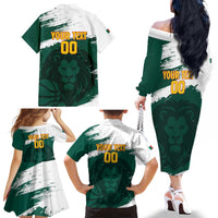 Cameroon Basketball Custom Family Matching Off The Shoulder Long Sleeve Dress and Hawaiian Shirt Come On Indomitable Lions - Wonder Print Shop