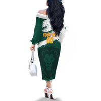 Cameroon Basketball Custom Family Matching Off The Shoulder Long Sleeve Dress and Hawaiian Shirt Come On Indomitable Lions - Wonder Print Shop