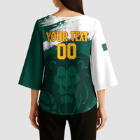 Cameroon Basketball Custom Kimono Sleeve Blouse Come On Indomitable Lions - Wonder Print Shop