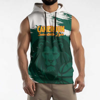 Cameroon Basketball Custom Sleeveless Hoodie Come On Indomitable Lions - Wonder Print Shop
