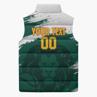 Cameroon Basketball Custom Sleeveless Puffer Jacket Come On Indomitable Lions - Wonder Print Shop