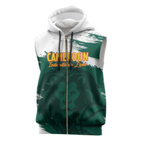 Cameroon Basketball Custom Sleeveless Zip Hoodie Come On Indomitable Lions - Wonder Print Shop