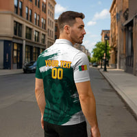 Cameroon Basketball Custom Zipper Polo Shirt Come On Indomitable Lions - Wonder Print Shop