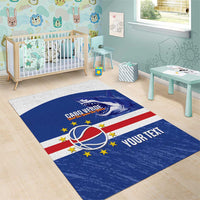 Cape Verde Basketball Custom Area Rug Come On Blue Sharks - Wonder Print Shop