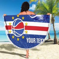 Cape Verde Basketball Custom Beach Blanket Come On Blue Sharks - Wonder Print Shop