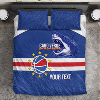 Cape Verde Basketball Custom Bedding Set Come On Blue Sharks - Wonder Print Shop