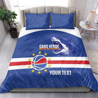Cape Verde Basketball Custom Bedding Set Come On Blue Sharks - Wonder Print Shop