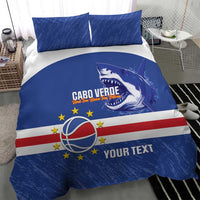 Cape Verde Basketball Custom Bedding Set Come On Blue Sharks - Wonder Print Shop