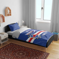 Cape Verde Basketball Custom Bedding Set Come On Blue Sharks - Wonder Print Shop