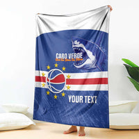 Cape Verde Basketball Custom Blanket Come On Blue Sharks - Wonder Print Shop