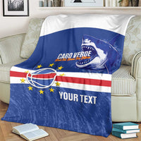 Cape Verde Basketball Custom Blanket Come On Blue Sharks - Wonder Print Shop