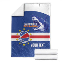 Cape Verde Basketball Custom Blanket Come On Blue Sharks - Wonder Print Shop