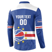Cape Verde Basketball Custom Button Sweatshirt Come On Blue Sharks - Wonder Print Shop