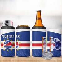 Cape Verde Basketball Custom 4 in 1 Can Cooler Tumbler Come On Blue Sharks - Wonder Print Shop