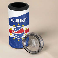 Cape Verde Basketball Custom 4 in 1 Can Cooler Tumbler Come On Blue Sharks - Wonder Print Shop